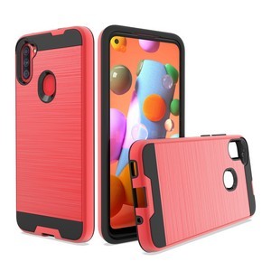เคสโลหะแบบไฮบริดสำหรับ Samsung Galaxy A11 สีแดง - Product Image 1