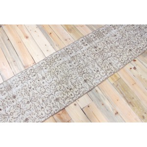 Tapis turc, tapis de couloir 2,1x10,3 pieds, tapis marron à motifs floraux - Product Image 2