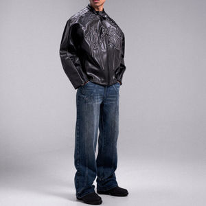 เสื้อแจ็กเก็ตหนังวัวแท้ระบายอากาศได้ดีสำหรับผู้ชายผู้หญิงเสื้อสไตล์นักขี่มอเตอร์ไซค์ - Product Image 5