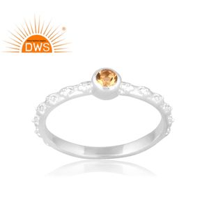 แหวนพลอยซิทรีนธรรมชาติสำหรับผู้หญิงแหวนเงินสเตอร์ลิง925ดีไซน์แบบกำหนดเองเป็นของขวัญ - Product Image 1