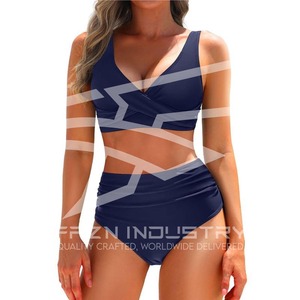 ชุดว่ายน้ำบิกินี2ชิ้นสำหรับผู้หญิงชุดว่ายน้ำแบบดันทรง - Product Image 3