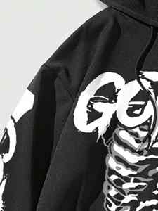 2024ชุดวอร์มสำหรับผู้ชายขนาดใหญ่พิเศษปักลายด้วยผ้าปะติดเสื้อฮู้ดและกางเกงวอร์มแบบสวมหัว - Product Image 5