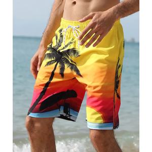 กางเกงขาสั้นสำหรับเดินชายหาดของผู้ชายกางเกงว่ายน้ำแบบผูกเชือกเอวปานกลางแบบลำลองกันน้ำระบายอากาศได้ดีในฤดูร้อน - Product Image 2