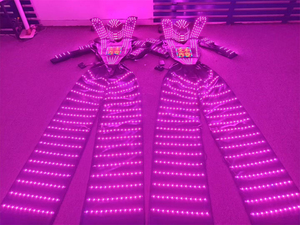 Costume de robot lumineux à barres LED RGB, armure lumineuse, vêtements, <span class=keywords><strong>casque</strong></span>, tenues - Product Image 4