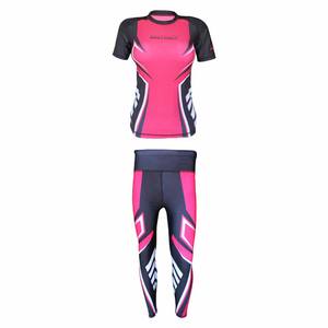 ชุดรัดกล้ามเนื้อ MMA แบบแห้งเร็วพิมพ์ลายทั้งตัวพร้อมกางเกงสปัต ชุดออกกำลังกายแขนสั้นระบายอากาศได้ดี รับสกรีนโลโก้ตามสั่ง ขายส่ง - Product Image 3