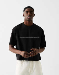 T-shirt du fabricant 250-300 GSM Blank Box T-shirt surdimensionné en coton 100% pour hommes à épaules tombantes Boxy Fit imprimé - Product Image 1