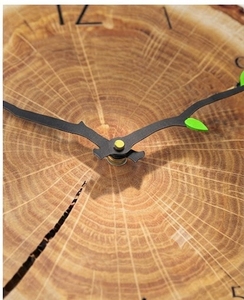 Rustic Wood Wall <b>Clock</b> Round Analog Quartz <b>Battery</b> Operated Natural Wood Design - Product Image 2