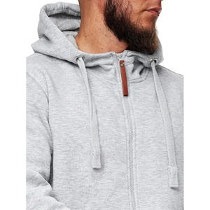 Conjunto de sudaderas con capucha delgadas de superforro polar de peso pesado personalizado para hombres, chándal informal de calidad con patrón sólido, chándales en blanco con cuello con capucha - Product Image 3