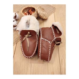 Scarpette bambino Unisex in pelle organica naturale scarpe da bambino con lana all'interno