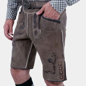 Pantalones cortos de cuero bávaro tradicionales Lederhosen personalizables con bordado y tirantes para eventos culturales y Oktoberfest - Product Image 5