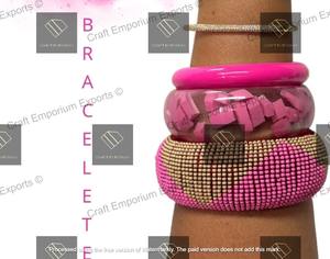 Brazaletes de resina multicolores vibrantes con acabados pintados a mano y pulidos, ideales para playas, fiestas y moda diaria - Product Image 5