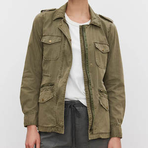 แจ็คเก็ตคาร์โก้ผู้หญิงคุณภาพสูงออกแบบพิเศษ เนื้อผ้าระบายอากาศ บุด้วยใยฝ้าย พร้อมพิมพ์โลโก้ตามสั่ง - Product Image 1