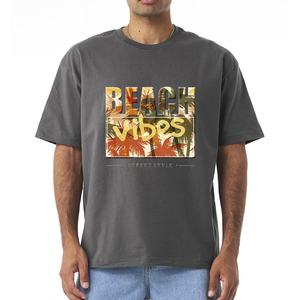 เสื้อยืดผู้ชายไซส์ใหญ่พิเศษ ผ้าฝ้าย 100% แขนสั้น พิมพ์ลายพัฟฟ์โลโก้ ไซส์พลัส-เสื้อยืดพิมพ์ลายพัฟฟ์เปล่า - Product Image 3