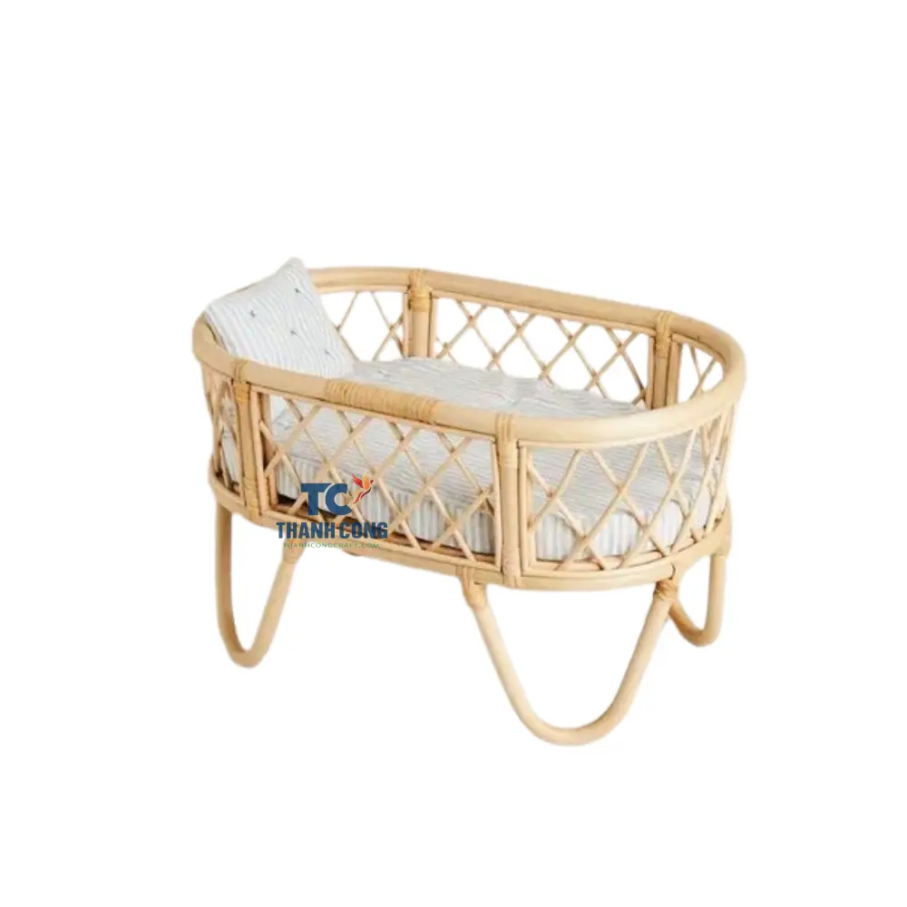 Handmade Chất lượng cao mây giường búp bê mây búp bê Teddy Cradle đồ nội thất bằng gỗ búp bê nôi giá rẻ giá