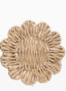 Assiette de présentation ronde en rotin beige élégante et basique, tapis et coussinets tissés naturels vintage et sains, dessous de plat rond en rotin - Product Image 6