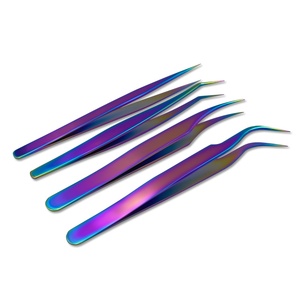 Pinzas para pestañas con logotipo personalizado hecho en Pakistán, 45, 75, 90 grados, aplicador puntiagudo Nano, pinzas de belleza de acero inoxidable - Product Image 1