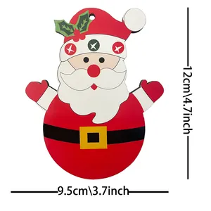 Kerstman Houten Fineer Kleine Hanger Driedelige Set