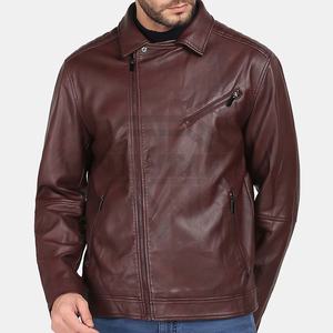 Cantidad a granel Embalaje personalizado Chaqueta de cuero de motorista para hombre Colección de invierno Chaqueta de cuero de gran personalidad para hombre - Product Image 1