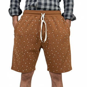 กางเกงขาสั้นผ้าฟลีซเรียบหรูคุณภาพพรีเมียมขายดีสำหรับผู้ชาย ดีไซน์โดดเด่น ใส่สบายๆ - Product Image 1