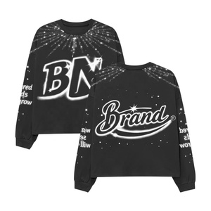 Chemises vintage personnalisées en molleton de coton épais, coupe classique, imprimées en sérigraphie, délavées à l'acide, effet soleil, avec strass - Product Image 1