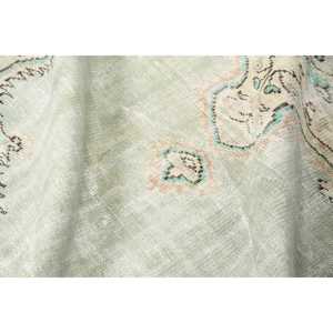 Tapis turc vintage 4x7,3 pieds, tapis en laine verte - Product Image 5