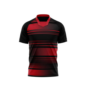 เสื้อฟุตบอลที่ได้คะแนนสูงสุด100% เสื้อฟุตบอลผ้าโพลีเอสเตอร์น้ำหนักเบาแห้งเร็วระบายอากาศได้ดีสีออกแบบโลโก้ได้ตามต้องการเพื่อความสบาย - Product Image 2