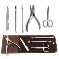 Kits de manucure et pédicure en acier inoxydable avec logo, couleur et taille personnalisés