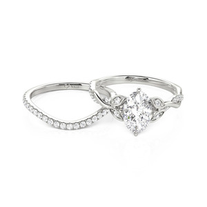 Conjunto de Joyería Fina Jeulia, Anillo de Compromiso Ovalado con Ramas y Hojas - Product Image 2