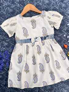 เสื้อแขนพองผ้าฝ้ายพรีเมี่ยมสำหรับเด็กผู้หญิงเสื้อลูกไม้ด้านหน้ามีซิปด้านหลังระบายอากาศใส่สบายฤดูร้อนเด็กวัยหัดเดิน - Product Image 3