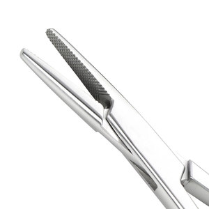 Pinces à artères manuelles en acier inoxydable Halstead avec poignées bleues, utilisées également comme porte-aiguilles Mayo Hegar - Product Image 3