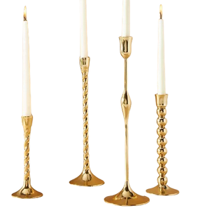 Candelabro de Metal pulido dorado de alta venta, precio razonable, diseño personalizado, portavelas, hogar, Villa - Product Image 2