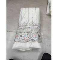 Tissu en satin de soie/coton tricoté Dobby Malai de qualité supérieure, provenant d'un fournisseur indien, avec broderie de fils luxueux et de sequins, antistatique, idéal pour les mariages sur mesure.