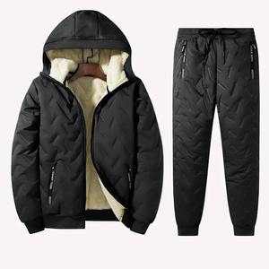 2025 <b>Men</b> Autumn Winter Breathable Eco-Friendly 100% Cotton Solid Sports Suit Hooded Casual <b>Cardigan</b> Jacket Outdoor Thick Warm - Product Image 4