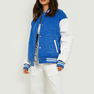 เสื้อแจ็คเก็ตเลตเตอร์แมนผู้หญิงราคาส่ง รับออกแบบตามสั่ง บริการ OEM เสื้อแจ็คเก็ตเลตเตอร์แมนระบายอากาศได้ดี - Product Image 2