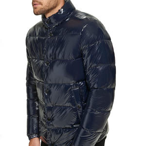 Chaqueta Acolchada Azul Rey de Alta Calidad para Hombre, 300 GSM, Chaqueta de Burbujas de Nailon, Cuello Alto, Abrigo de Invierno Cálido con Diseño de Parches - Product Image 5