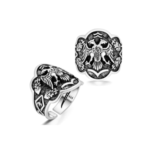Anello da uomo in argento modello Double-Headed Eagle Zihgir - Product Image 3