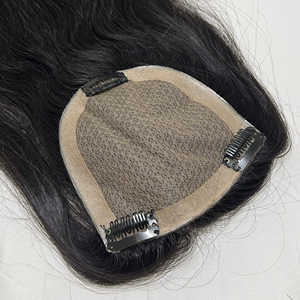 Topper indien de haute qualité pour femmes, meilleur choix de toupet, dentelle 4x5, 50-60g, 100% cheveux vierges Remy, lisses, naturels, légers, 150% - Product Image 1