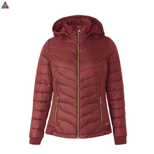 Chaqueta Acolchada Personalizada al por Mayor para Mujer, de Lona Transpirable, Rellena de Algodón, Tejida, Casual, Cortavientos, con Cierre de Cremallera, de Alta Calidad - Product Image 4