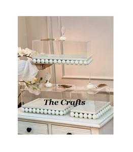 Ensemble de plateaux de service en acrylique et fer, design attrayant et nouveau, trois plateaux de qualité supérieure, logo personnalisable pour restaurant, hôtel - Product Image 1