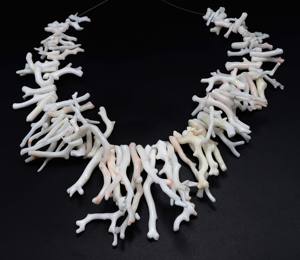 สร้อยคออัญมณีลูกปัดปะการังสีขาวธรรมชาติสำหรับนาฬิกาผู้หญิงสร้อยคอขนาดใหญ่ที่เป็นชิ้นใหญ่ขนาด18นิ้ว73X3MM 14X3MM (N-13) - Product Image 3