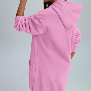 Ropa deportiva de mujer de alta calidad, chándal de lana de algodón ajustado, pantalones con capucha personalizados, diseño elegante para invierno, parte delantera de punto - Product Image 6