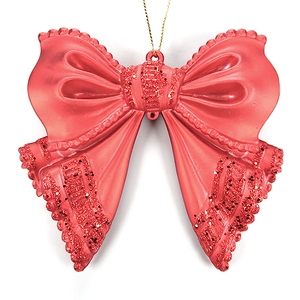 Décoration de Noël Nouvel An Peinture Rouge Mat Acrylique 3D Arc Ornement - Product Image 1