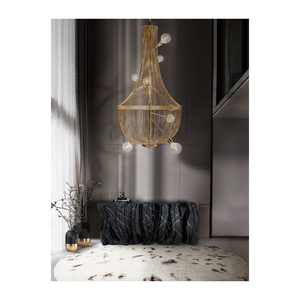 Lámpara de Suspensión Moderna Contemporánea L'Chandelier, Forma Ovalada, Luz Blanca Cálida E12, para Hogar, Restaurante, Villa, Colgante de Techo AC - Product Image 6