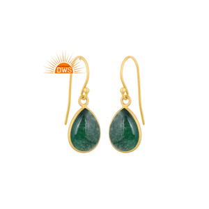 Trendy 925 Sterling Silver Natural <b>Green</b> Aventurine Quartz Gemstone Dangle <b>Earring</b> Jewelry For Women Gift For Her - Product Image 1