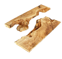 Grande table à manger pliante en bois d'olivier massif de forme irrégulière avec résine époxy, style antique, mobilier de maison méditerranéen