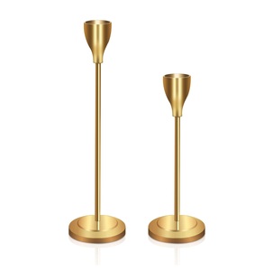 Ensemble de 3 bougeoirs coniques dorés grands et robustes chandelier de Noël porte-bougies décoratifs en métal autres bougeoirs bougie - Product Image 6