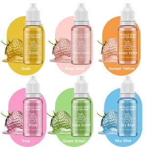 Multi Color Metallic Edible <strong>Glitter</strong> Liquid <strong>Paint</strong> Food Safe Luster Color for Bakery DIY Decor - Product Image 2