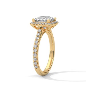 2.0ct Princess Cut Moissanite Halo <b>Solitaire</b> <b>Ring</b> 925 Sterling <b>Silver</b> Engagement Band - Product Image 4