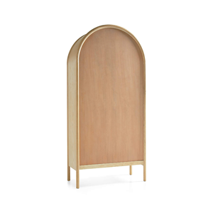 Armoire moderne en bois massif avec design cintré, double porte, rangement pour chambre à coucher, salon, meubles - Product Image 4