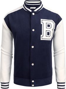 2025 nouveau haute qualité hommes Letterman Varsity veste enduit imperméable respirant laine vêtements d'hiver avec col montant Logo avant - Product Image 3